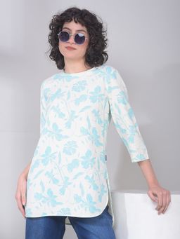 CRIMSOUNE CLUB - Women Blue Viscose Blend Floral Top