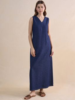Femmella - Navy Blue Denim Dress