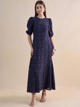 Femmella - Navy Blue Lace Dress