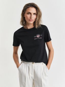 GANT - Women Black Archive Shield T-Shirt