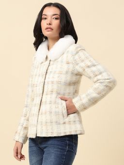 Cantabil - Women Off White Breathable and Soft Regular Fit Casual Blazer