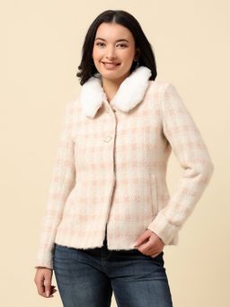 Cantabil - Women Pink Breathable and Soft Regular Fit Casual Blazer
