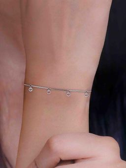 Kai Jewel - 925 Sterling Silver Minimalist Charm Drop Stone Bracelet