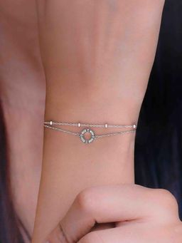 Kai Jewel - 925 Sterling Silver Circle Stone Charm Bracelet