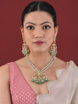 Designbox - Pastel Green Tones Jadau Kundan Jewellery Set