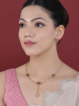 Designbox - Graceful Minimalist Multi-Color Stone Chain Necklace Set