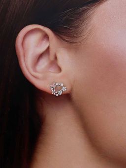 Kai Jewel - 925 Sterling Silver Butterfly and Floral Wreath Stud Earrings