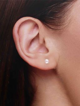 Kai Jewel - 925 Silver Rose Gold Plated Classic Pearl Stud Earrings