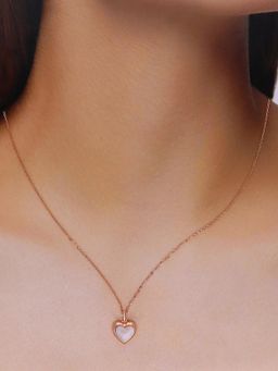Kai Jewel - 925 Silver Rose Gold Heart Pendant Necklace