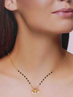 Kai Jewel - 925 Silver Gold Plated Triple Charm Mangalsutra