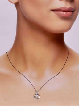 Kai Jewel - 925 Sterling Silver Double Heart Pendant Necklace