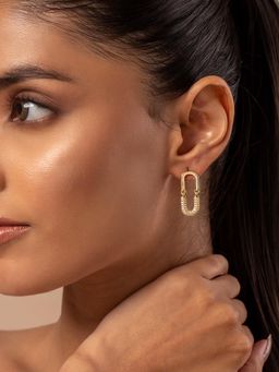 Voylla - Korean Bling Golden Loop Drop Earrings