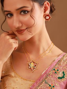 Voylla - Multi-Color Meenakari Sitara Jewellery Set