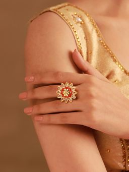Voylla - Red Rang Mahal Adjustable Ring