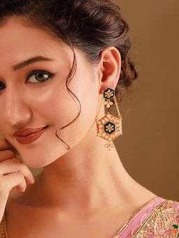 Voylla - Multi-Color Shahi Jharokha Baaliyan Drop Earrings