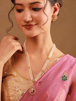 Voylla - Red Surya Moti Haar Jewellery Set