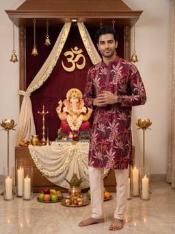KISAH - Men Multi-Color Printed Kurta and Trouser (Set of 2)