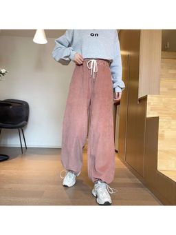 Outzidr - Pink Textured Parachute Pant