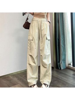 Outzidr - Cream Pin Tuck Sweatpants