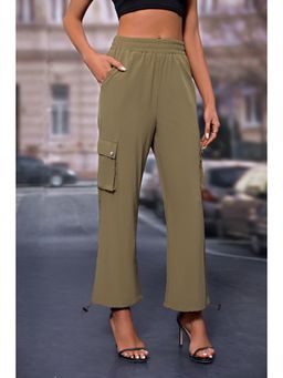 Outzidr - Olive Elasticated Parachute Cargo Sweatpants