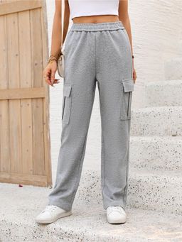 Outzidr - Grey Elasticated Cargo Pant