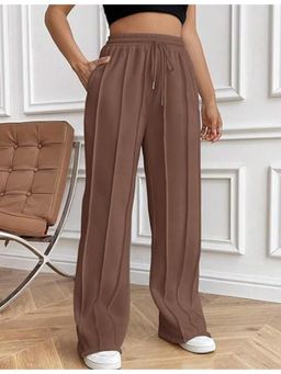 Outzidr - Brown Elasticated Regular Fit Drawstring Joggers