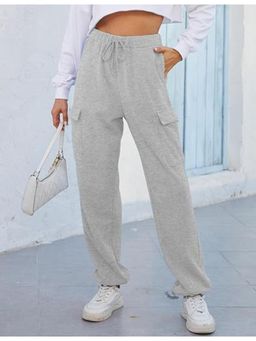 Outzidr - Grey Cargo Regular Fit Drawstring Joggers