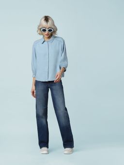 ONLY - Women Solid Blue Shirt