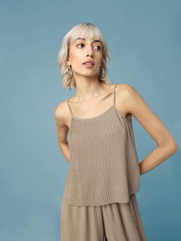 ONLY - Women Textured Brown Top