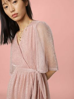 ONLY - Women Textured Pink Dress