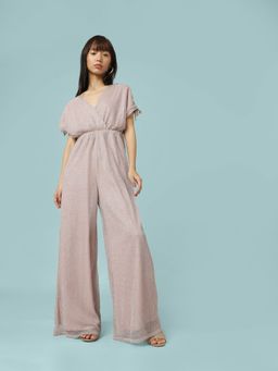 ONLY - Women Self Design Pink Jumpsuit