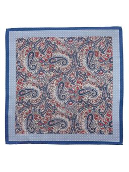 The Tie Hub - Navy Blue and Red Reversible Silk Pocket Square for Men