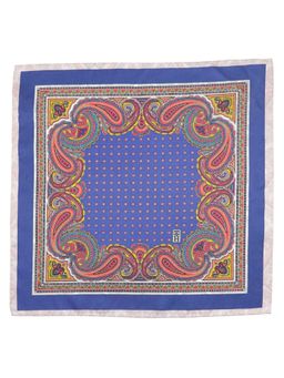 The Tie Hub - Multicolor and Blue Reversible Silk Pocket Square for Men