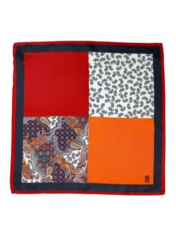 The Tie Hub - Multi-Design Italian Silk Pocket Square with Multi-Color Border