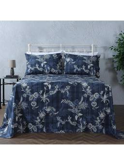 WHITES OF LONDON - Midnight Forest 200 Tc Percale Organic Flat Sheet With Pillow Cover