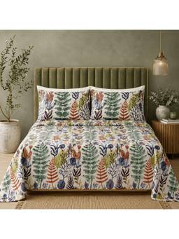 WHITES OF LONDON - Botanical Bliss 200 Tc Percale Organic Flat Sheet With Pillow Cover