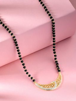 Peora - Gold Plated Cubic Zirconia Studded Mangalsutra Necklace Jewellery Gift for Women