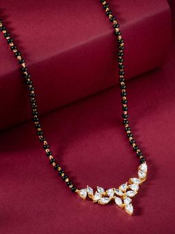 Peora - Gold Plated Cubic Zirconia Studded Tanmaniya Mangalsutra Necklace for Women