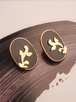 Suhani Pittie - Black Sin City 22k Gold Plated Brocade Earrings
