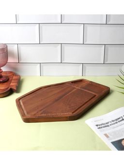 NATURALLY YOURS - Brown Wooden Chopping Hexagon Board