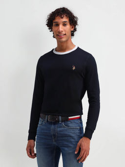 U.S. Polo Assn. Denim Co. - Mens Navy Blue Solid T-Shirt