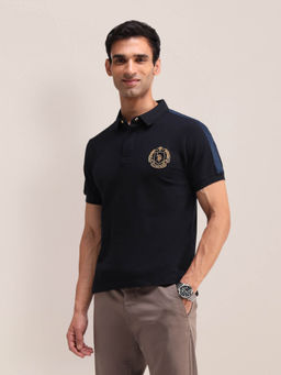 U.S. POLO ASSN. - Mens Navy Blue Solid Polo T-Shirt