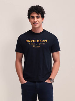 U.S. POLO ASSN. - Mens Navy Blue Solid T-Shirt
