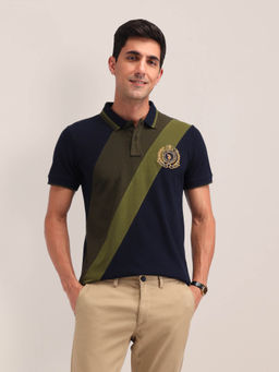 U.S. POLO ASSN. - Mens Navy Blue Colorblock Polo T-Shirt