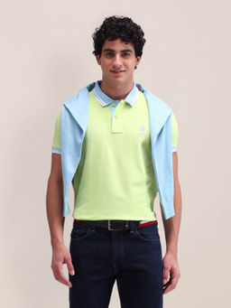 U.S. POLO ASSN. - Mens Green Solid Polo T-Shirt