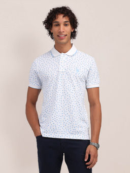 U.S. POLO ASSN. - Mens White Floral Printed Polo T-Shirt
