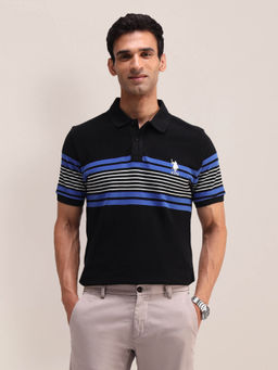 U.S. POLO ASSN. - Mens Black Solid Polo T-Shirt