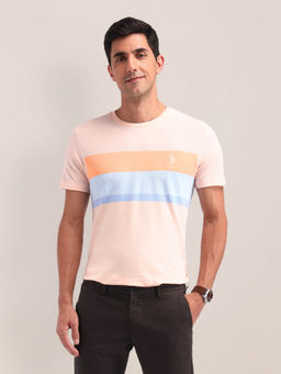 U.S. POLO ASSN. - Mens Peach Colorblock T-Shirt
