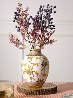 Pure Home + Living - Multi-Color Leopard Ceramic Vase