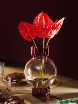 Pure Home + Living - Pink Ombre Geometric Glass Vase